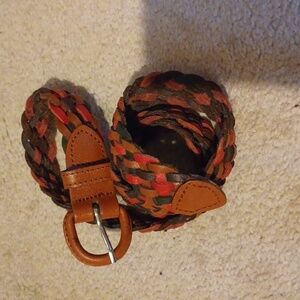 Leather Woven Belt- 36" Long